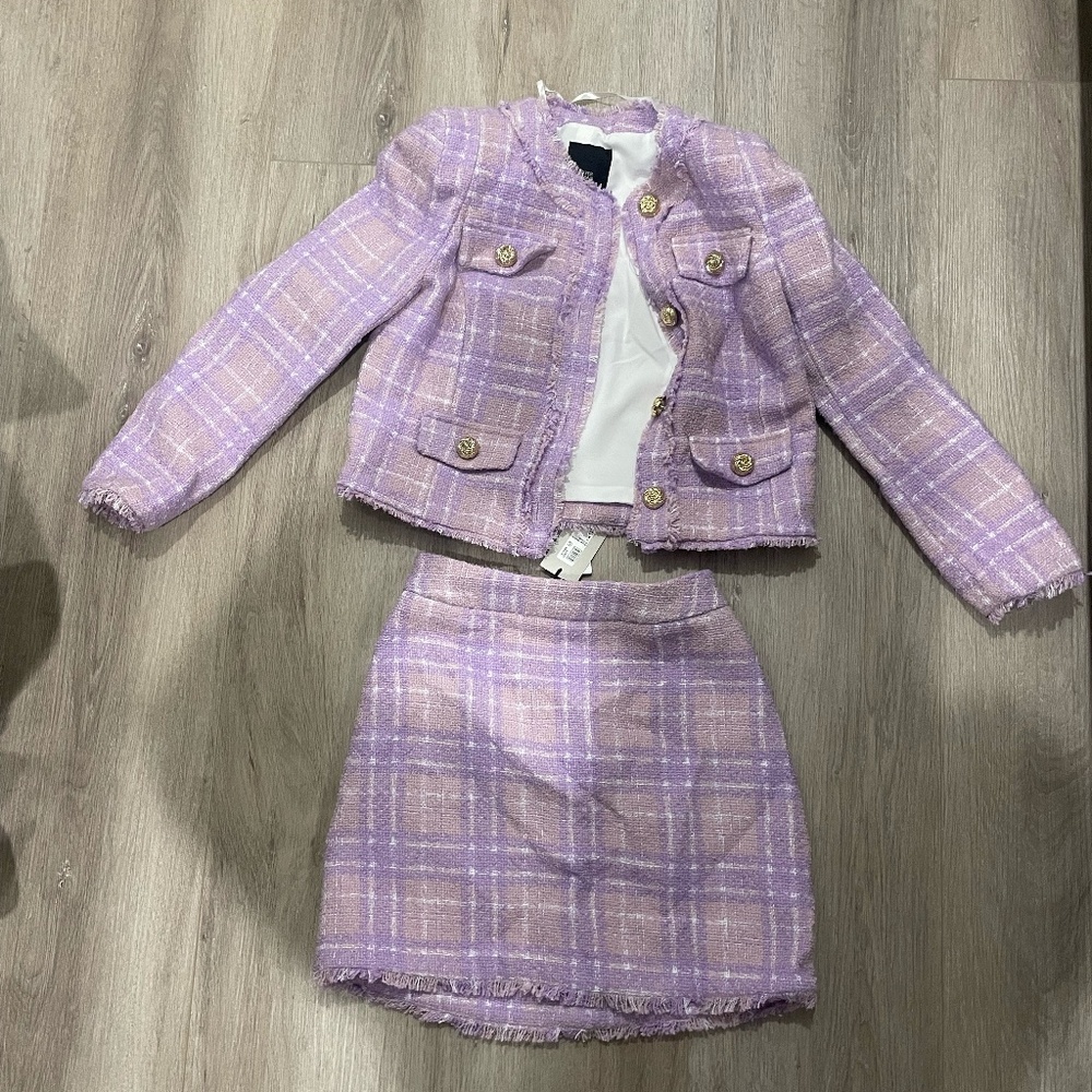 Brand New River Island Purple Tweed Suit-Tag on